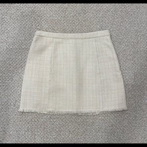 Zara Cream/White Tweed Skirt